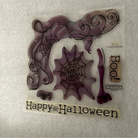 CTMH • “Creepy Cobwebs” Clear Acrylic Rubber Stamp Set - Picture 2 of 5